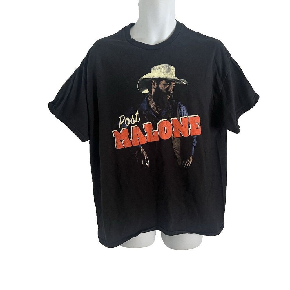 Post Malone 2025 Tour Graphic T-shirt Tee Mens Size XL Black Short Sleeve Music